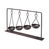 Enos 19L x 3W Black Metal 4 Bowl Ancient Spice Market Decorative Display, Decorative Object by Mercana, 18.5" length x 3" width x 10.5" height thumbnail 1