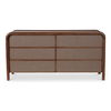 Rye 6 Drawer Dresser Warm Brown, by Moe's Home, 61.75" width x 30.6" height x 19.75" depth thumbnail 1
