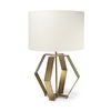 Edwards (26'H) Gold Metal Base with Cream Fabric Shade Table Lamp, by Mercana, 17" length x 17" width x 26.5" height thumbnail 1