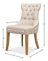 Sophie Side Chair, White Linen, Dining Chair by Sarreid, 20" length x 17" width x 38" height thumbnail 12