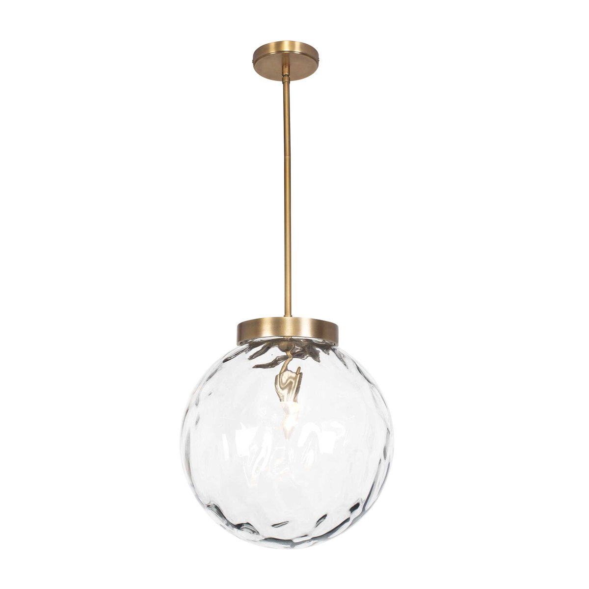 Gaia 1 Light Watered Glass Pendant, Mini Light Pendant by Uttermost, 14.75" width x 15.5" height x 14.75" diameter x 14.75" depth View 7