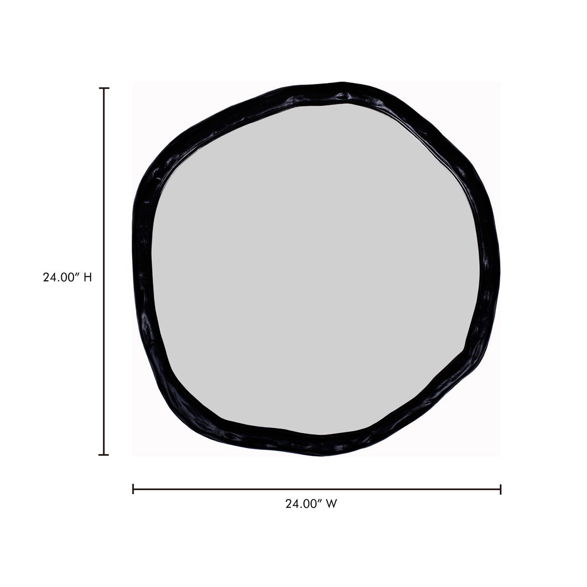 Foundry Small Mirror Black, by Moe's Home, 24" width x 24" height x 1.5" depth View 5