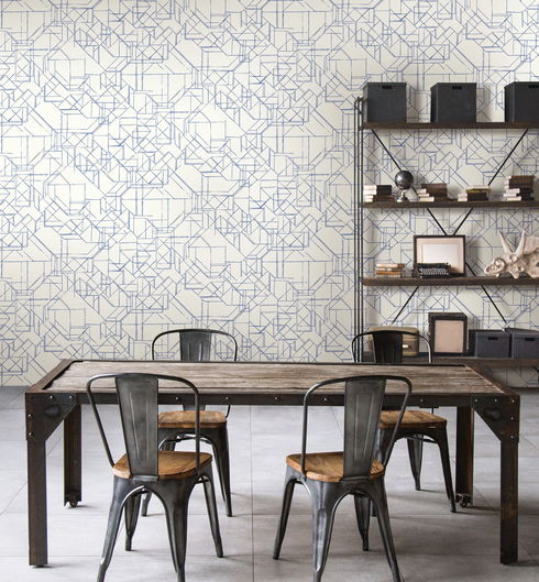 Prism Schematics Cobalt Peel & Stick Wallpaper
