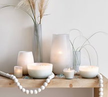 Online Designer Living Room Mango Wood Beaded Garland, Large, White