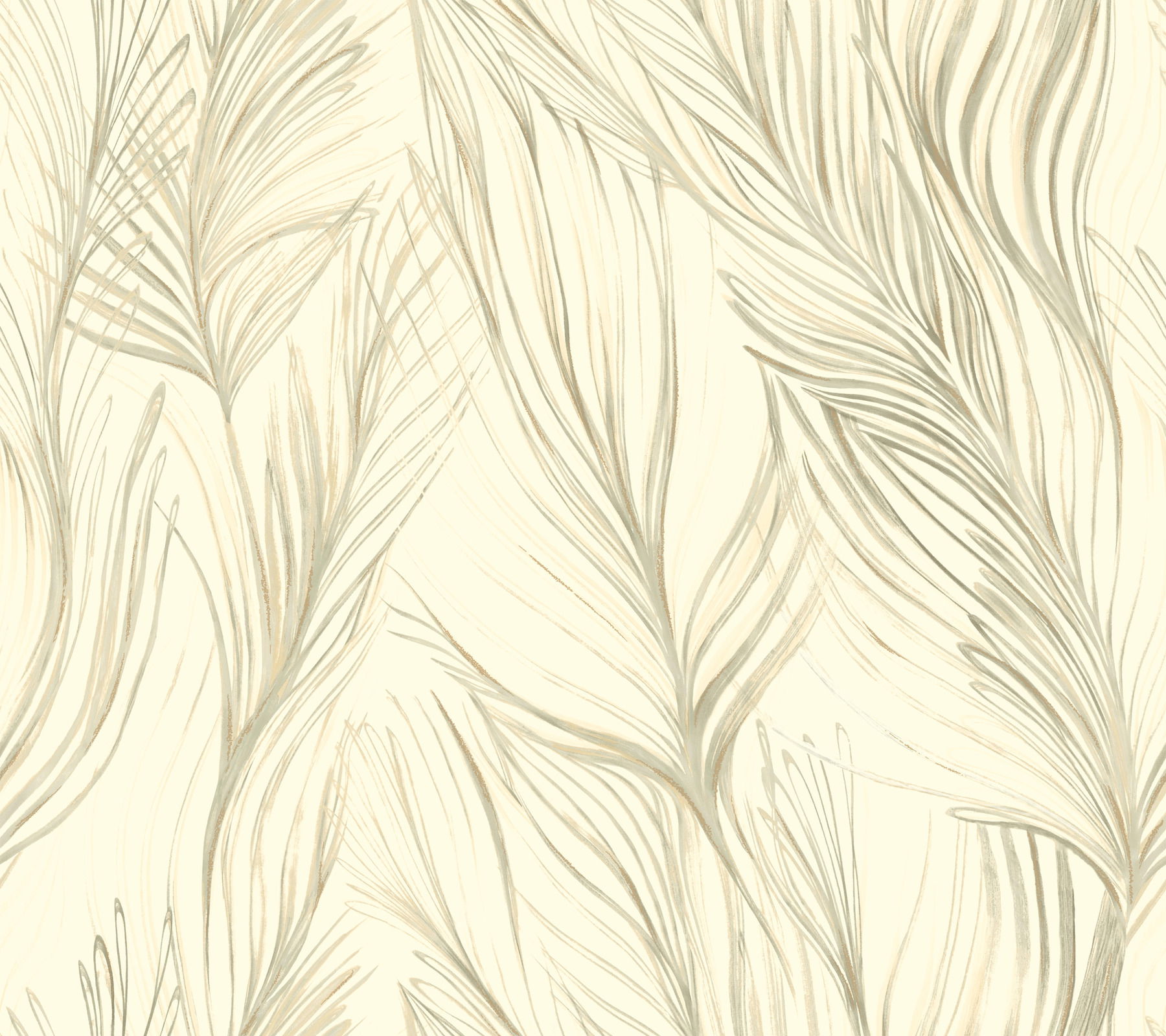 Peaceful Plume Beige Wallpaper large image 