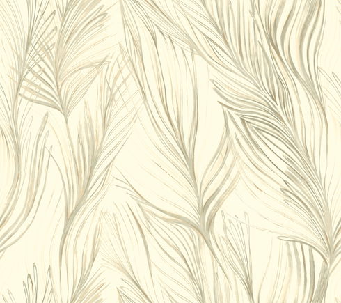 Peaceful Plume Beige Wallpaper