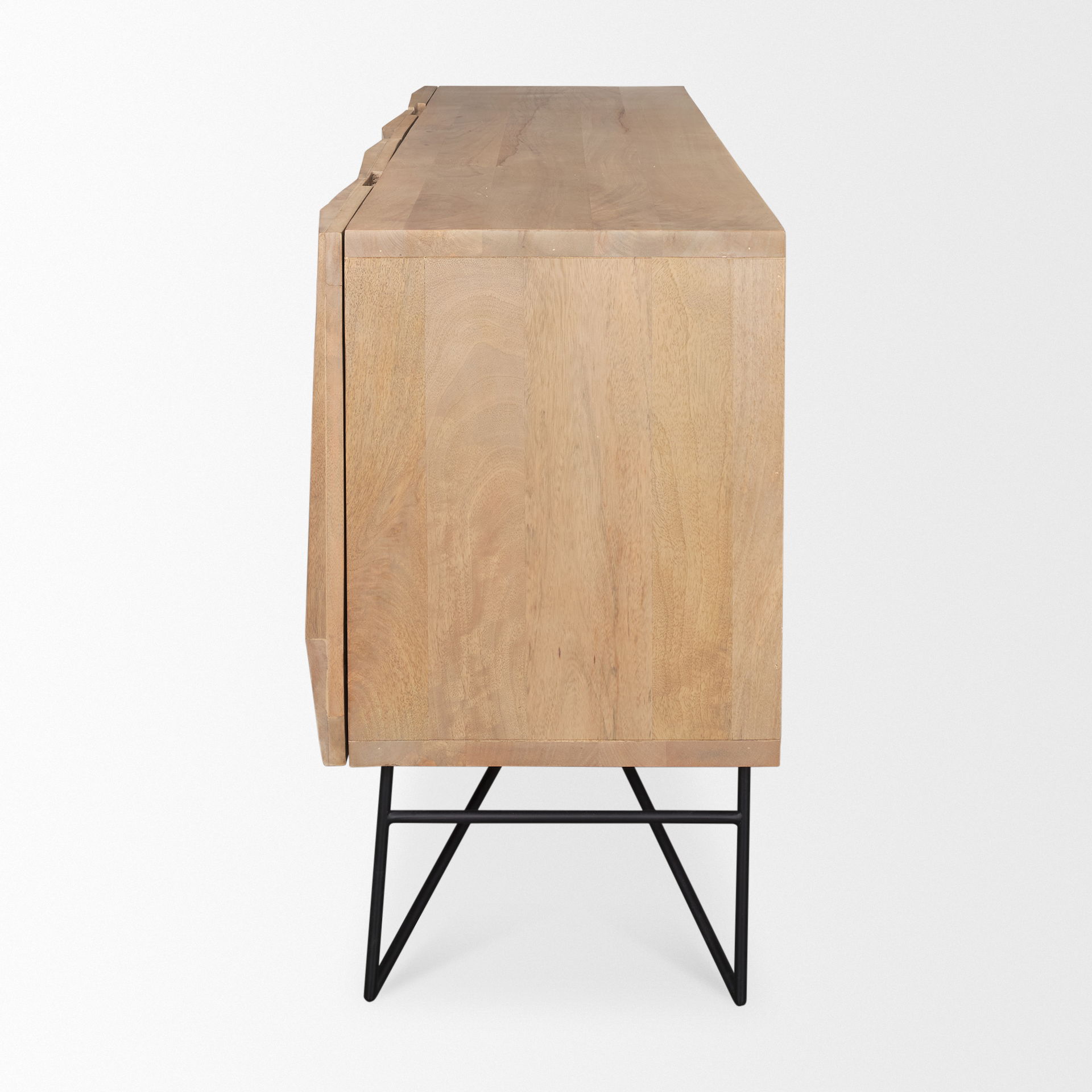 Darwin Light Brown Wooden 4 Door with 2 Shelves Sideboard large image 