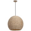 Seagrass 1 Light Dome Pendant, by Uttermost, 24" width x 21.75" height x 24" diameter thumbnail 4