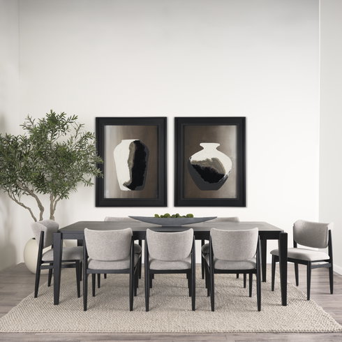 Teva 92"L x 39"W Rectangular Dining Table | Modern | Black Wood | Seats 8