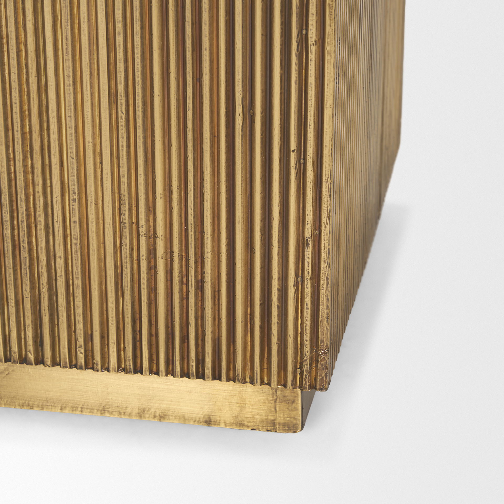 Satima Black Marble with Gold Metal Square Fluted Accent Table large image 