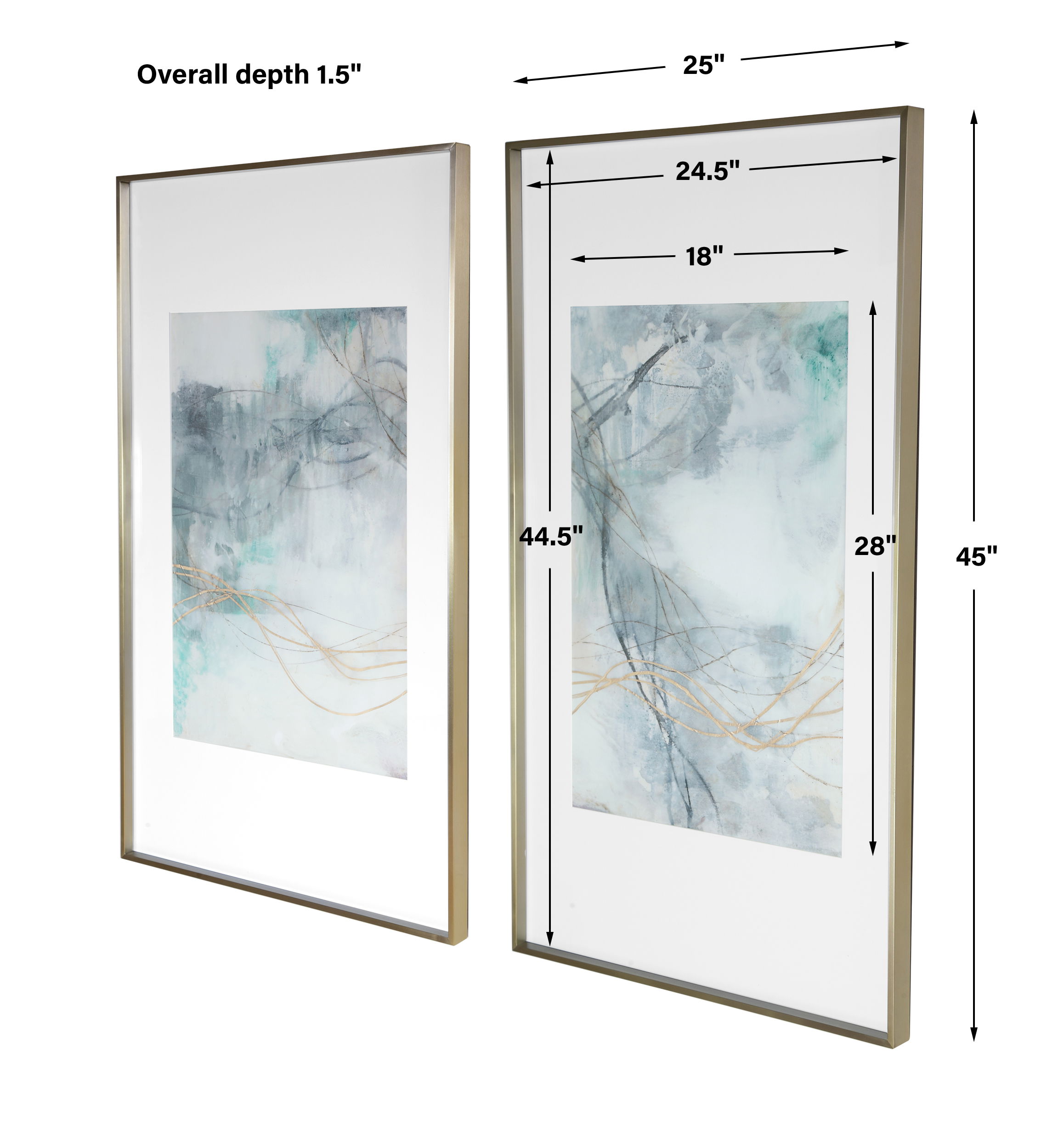 Undulating Oro Abstract Prints Set/2 large image 