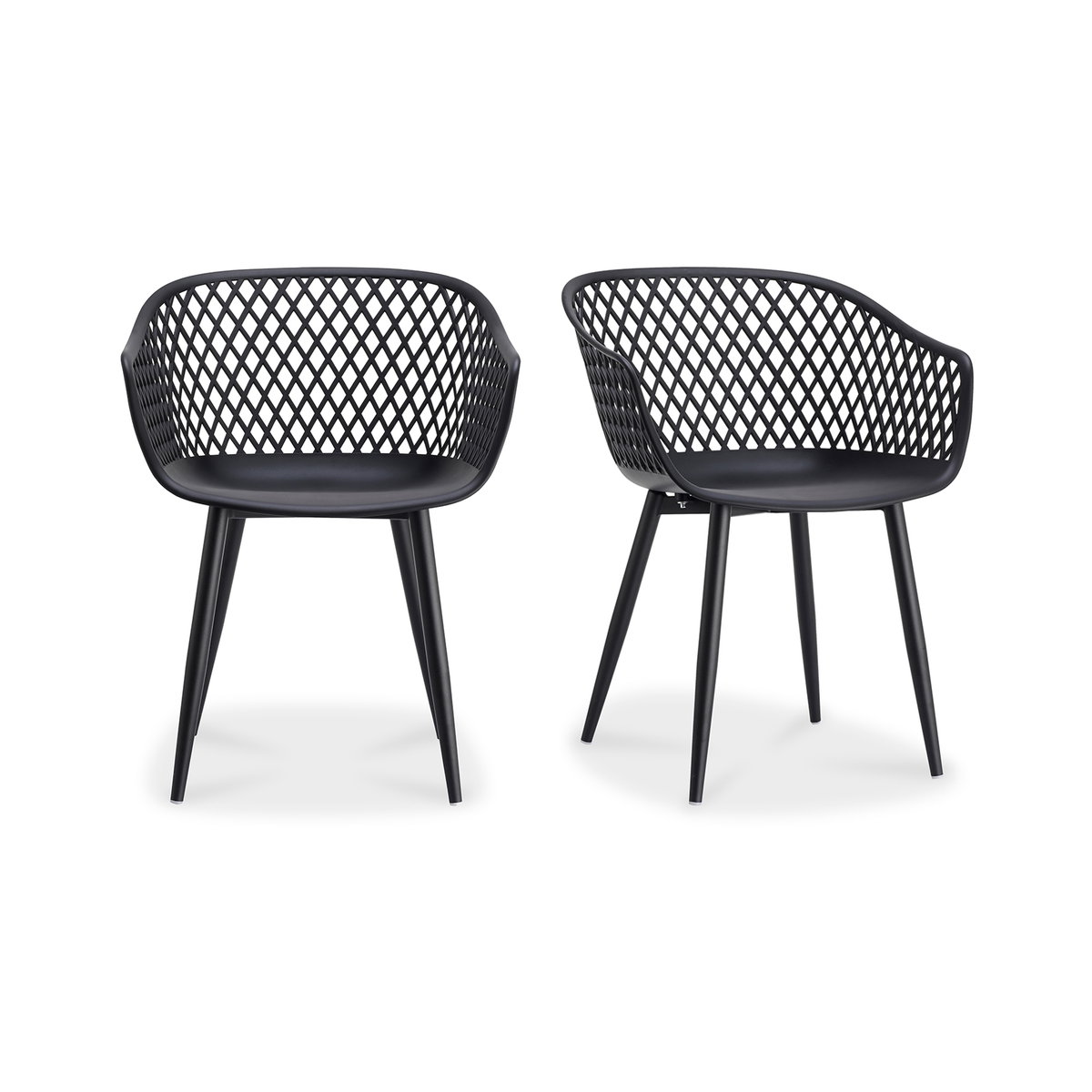 Piazza Outdoor Chair Black - Set Of Two, by Moe's Home, 1'11.5" width x 2'7.5" height x 1'10.5" depth View 2