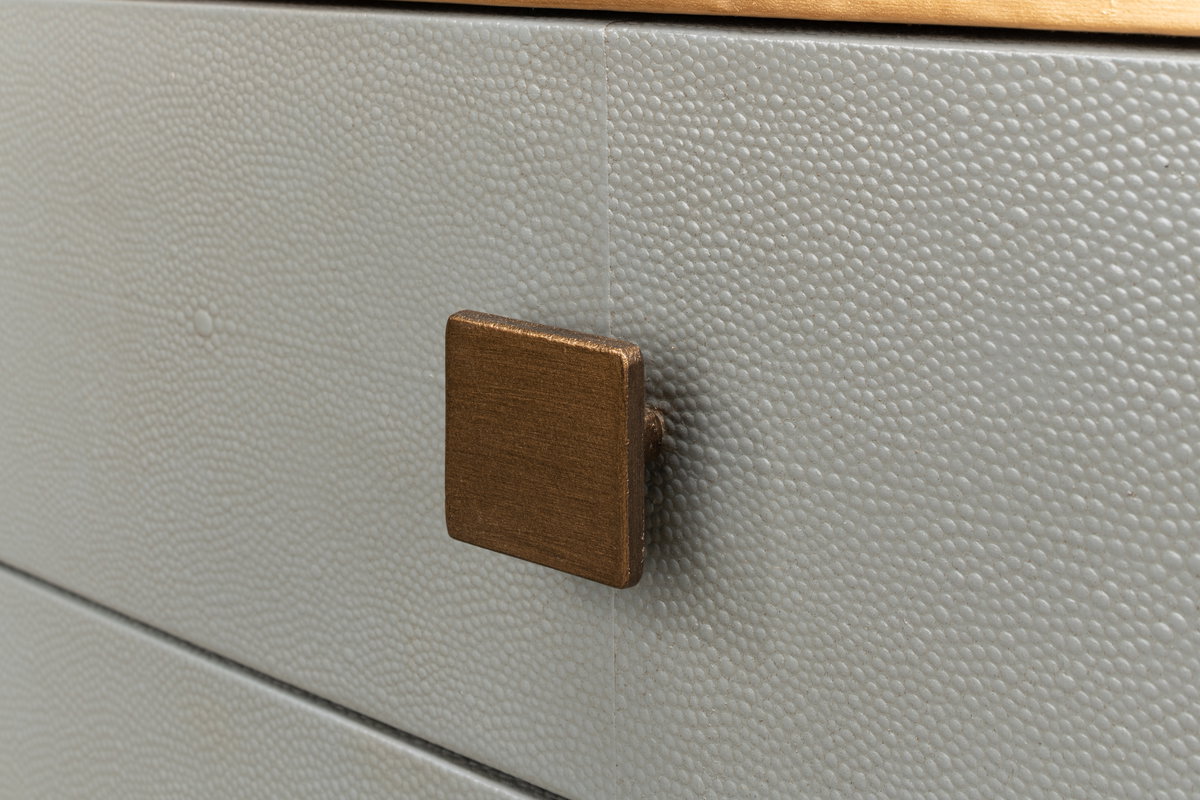 Gillian Two Drawer Nightstand  Storm Gry, by Sarreid, 1'3" length x 1'6" width x 2'1" height View 11