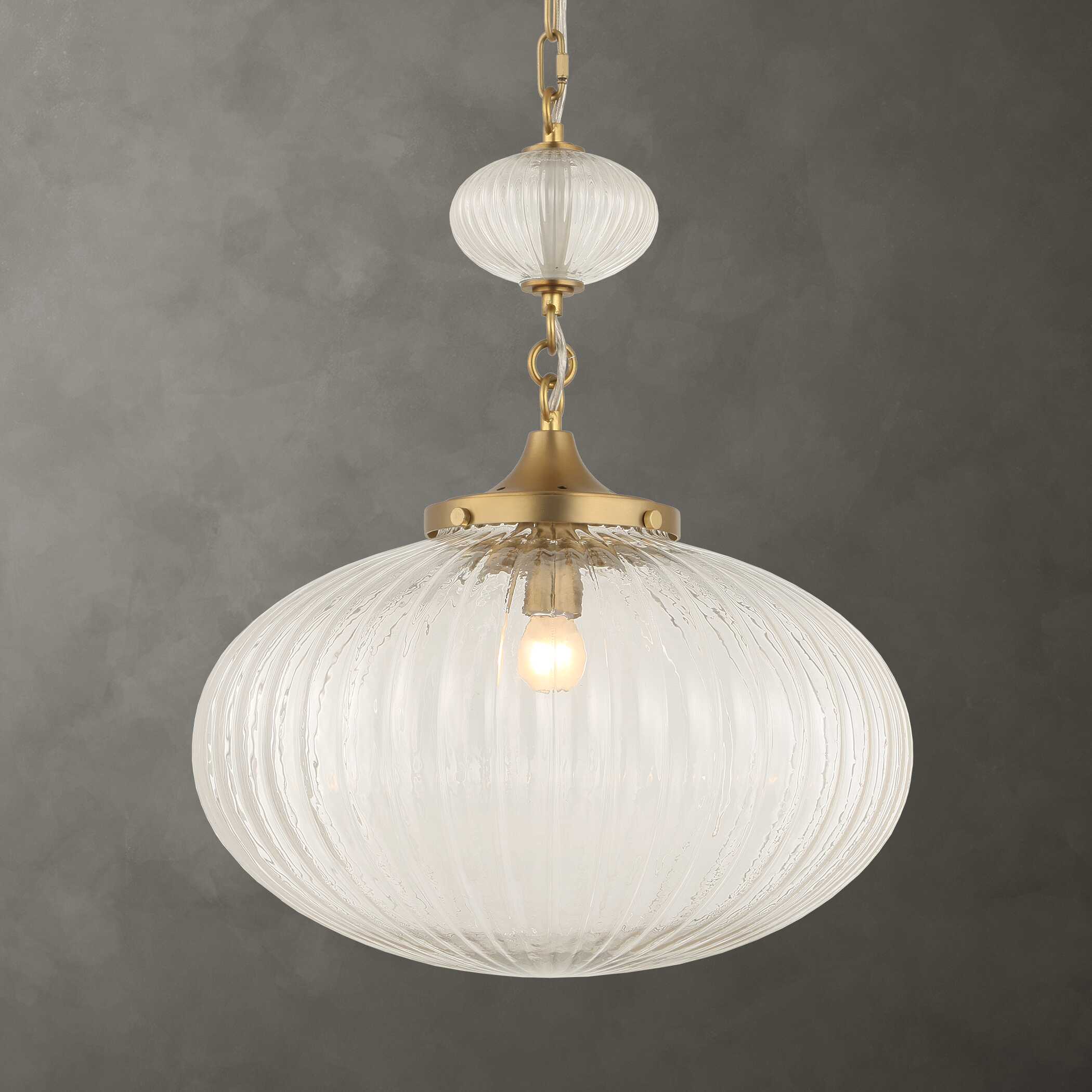Bellaire 1 Light Glass Shade Pendant, Ceiling Light by Uttermost, 20" height x 16.5" diameter View 2