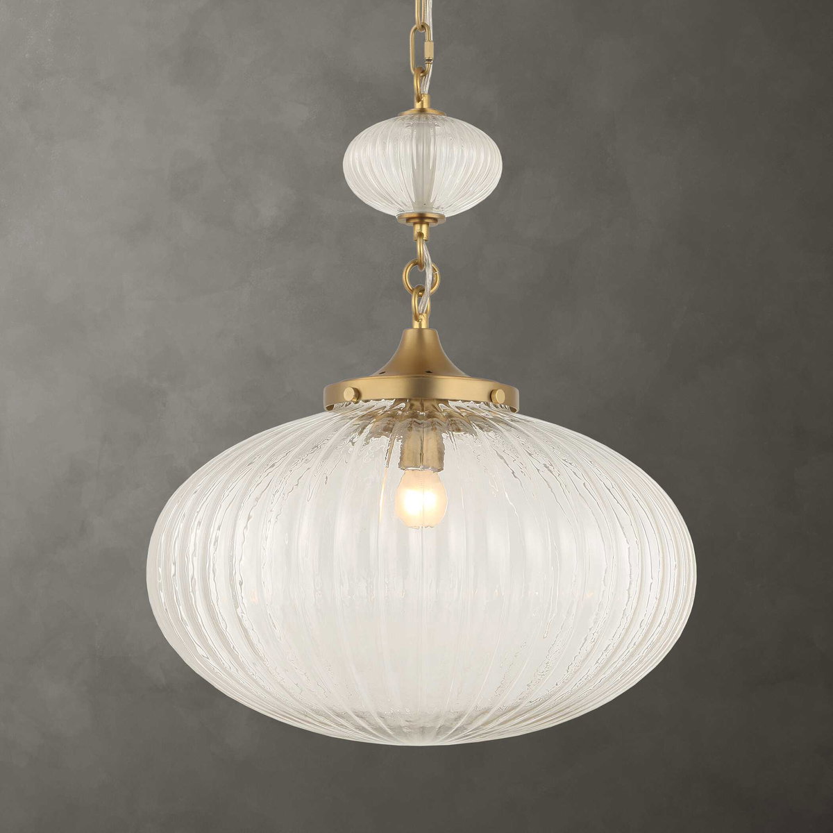 Bellaire 1 Light Glass Shade Pendant, Ceiling Light by Uttermost, 20" height x 16.5" diameter View 2