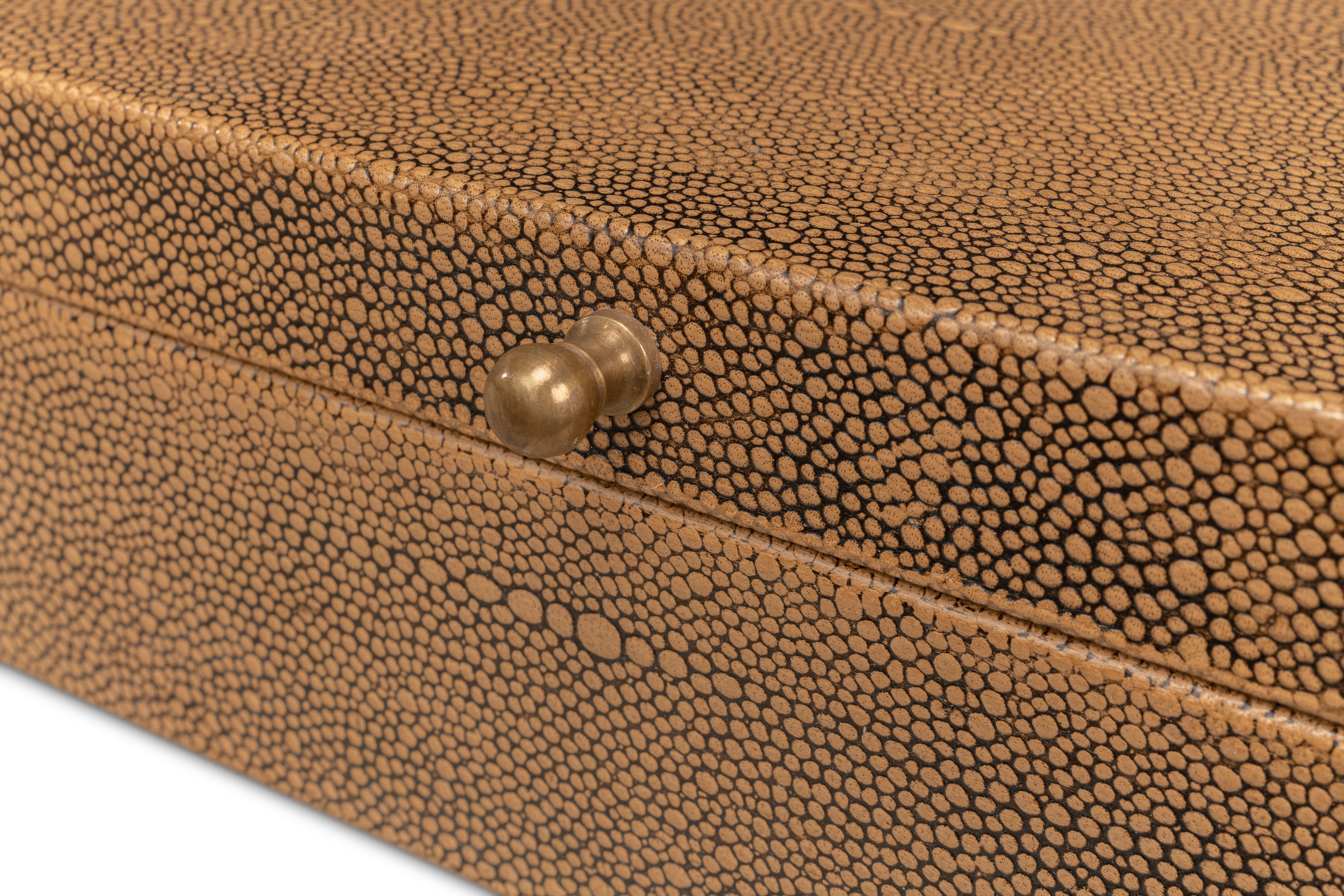 Gatsburg Shagreen Box, Tawny Brown, S/2 large image 