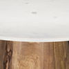Allyson 42' Medium Brown with White Marble Top Dining Table thumbnail 5