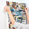 Marvel Comics Pow! Black & Blue Wallpaper, by York Wall, 33' length x 1'8.5" width x 0.02" depth thumbnail 4