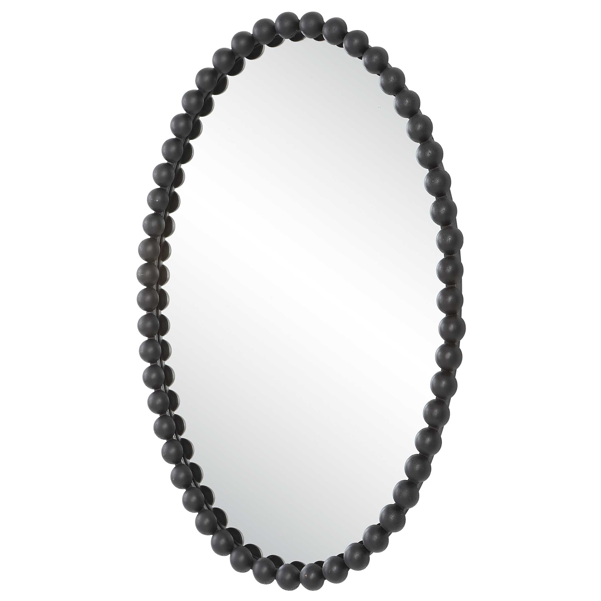 Serna Black Oval Mirror, by Uttermost, 20" width x 30" height x 1.75" depth View 5