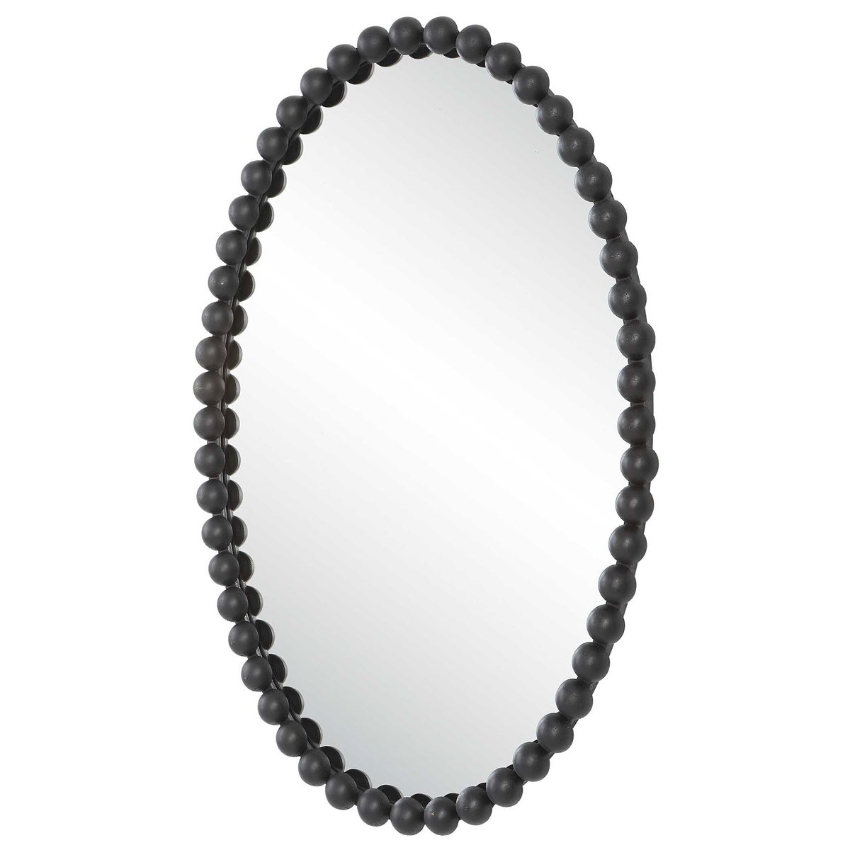 Serna Black Oval Mirror, by Uttermost, 20" width x 30" height x 1.75" depth View 5