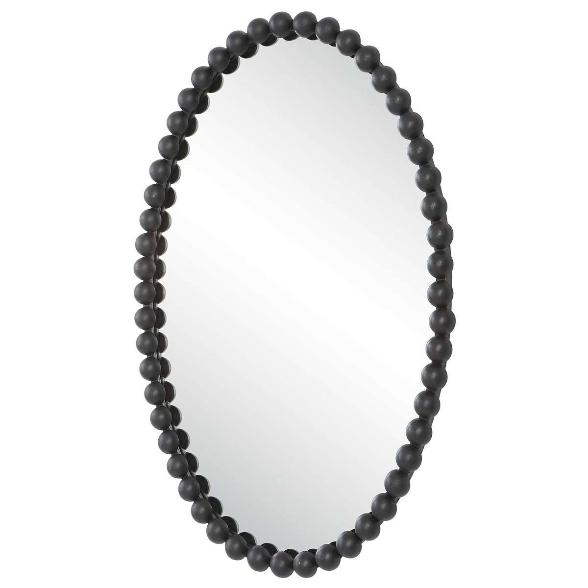 Serna Black Oval Mirror, by Uttermost, 20" width x 30" height x 1.75" depth View 5