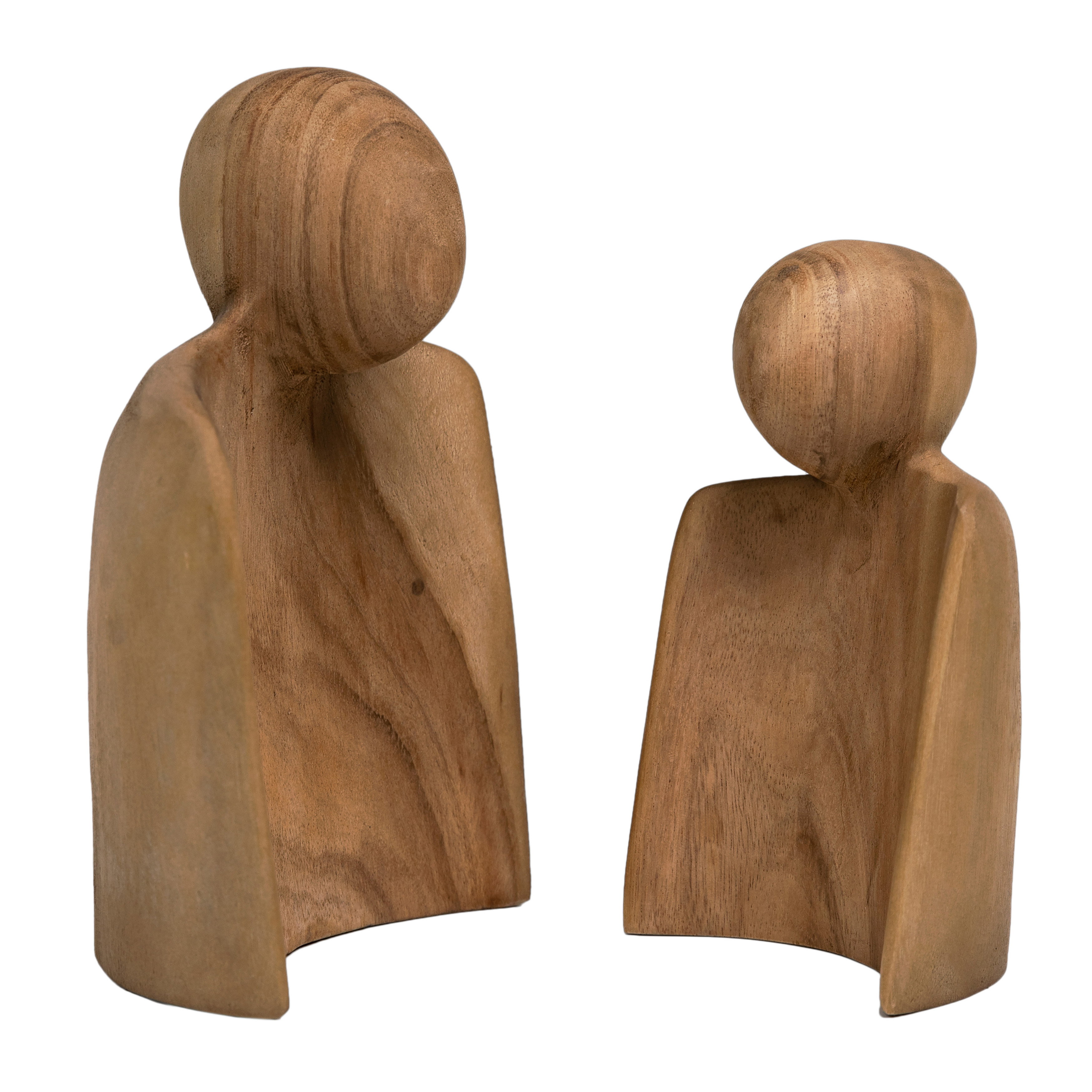 Wood Sculpture Set of 2, Decor by Dovetail, 10" width x 6" height x 4" depth View 1