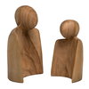 Wood Sculpture Set of 2, Decor by Dovetail, 10" width x 6" height x 4" depth thumbnail 1