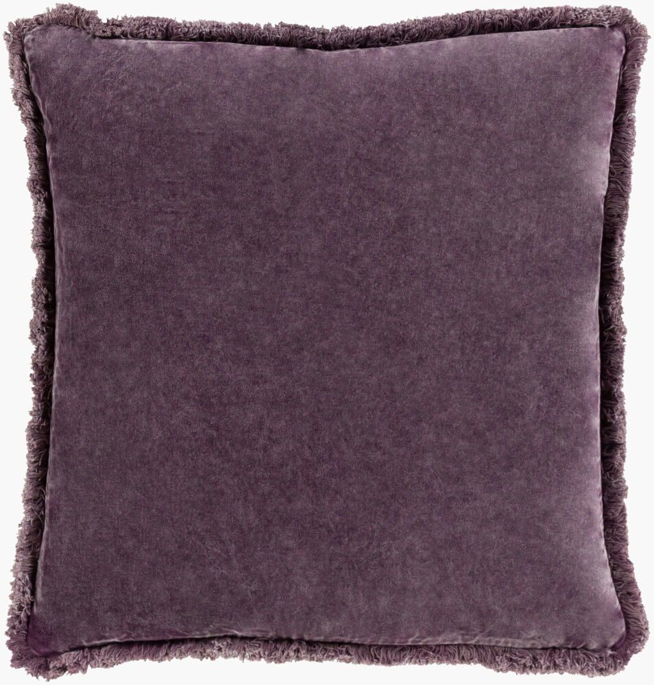 Washed Cotton Velvet Accent Pillow, Decorative Pillow by Surya, 18" length x 18" width