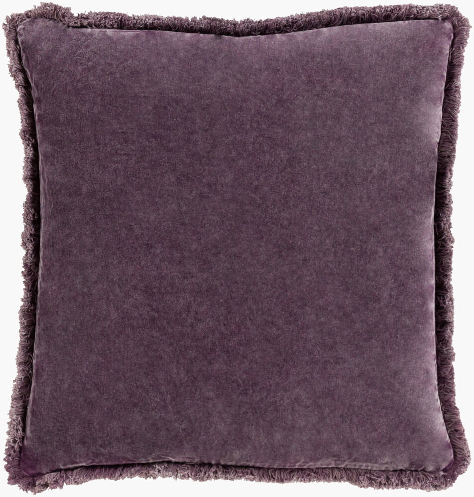 Washed Cotton Velvet Accent Pillow Poly, Decorative Pillow by Surya, 18" length x 18" width