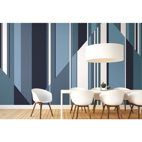 Pinwheel Stripe Blue Wall Mural