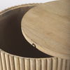 Terra 18L x 18W x 22H Light Brown Wood Fluted Round Side Table thumbnail 6