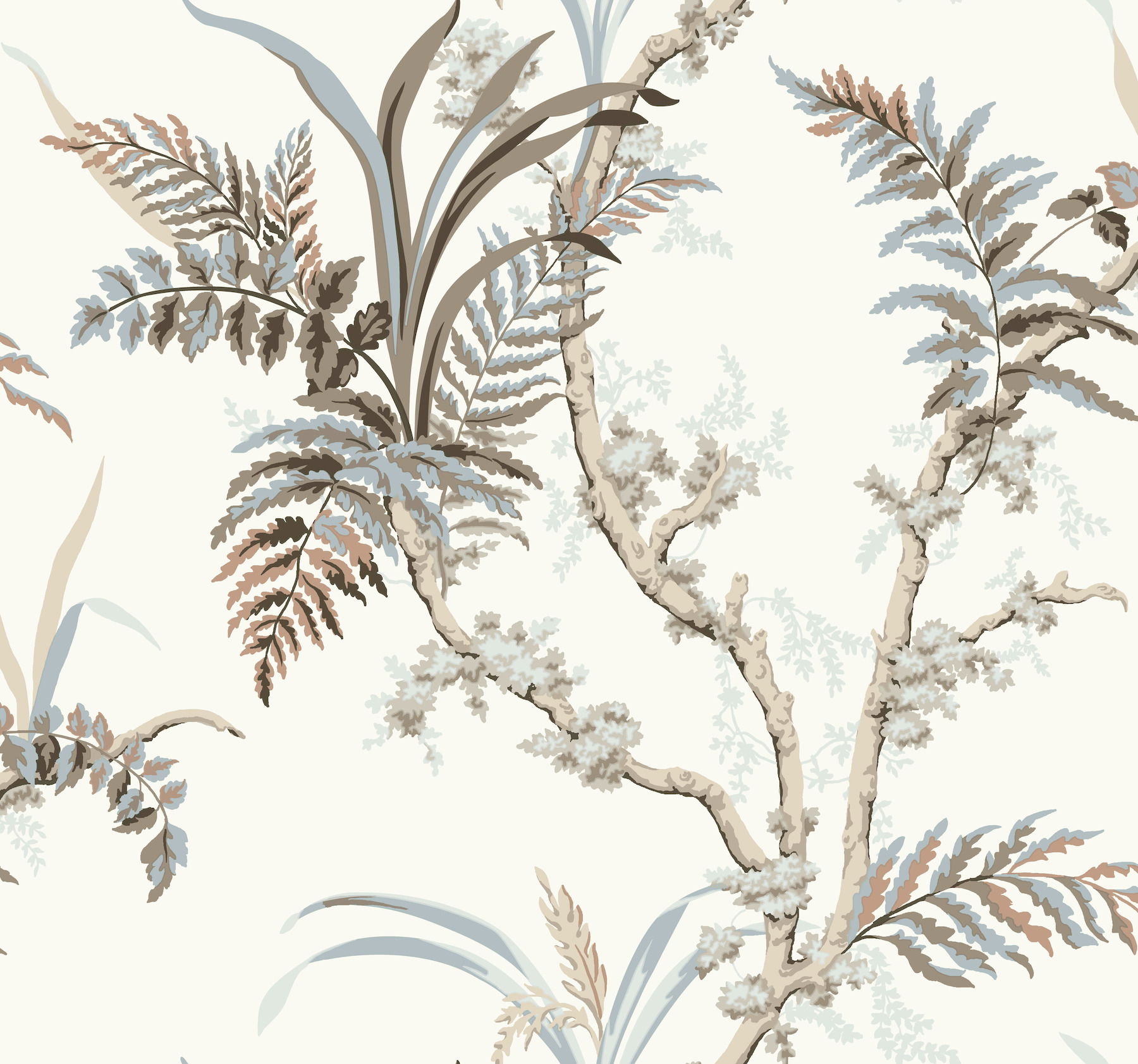 Enchanted Fern Beige & Grey Wallpaper large image 