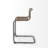 Berbick Low Back 26in Seat Counter Stool | Brown Leather with Gray Metal, Counter & Bar Stool by Mercana, 20.5" length x 24.8" width x 39" height thumbnail 4