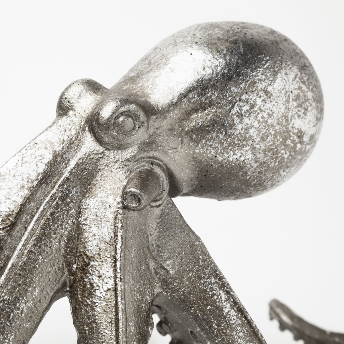 Strafford Medium 13L x 7W Silver Resin Octopus, Decorative Object by Mercana, 13" length x 7.09" width x 12.2" height View 8