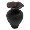 Ruffle 12 Inch Decorative Vessel Black thumbnail 0