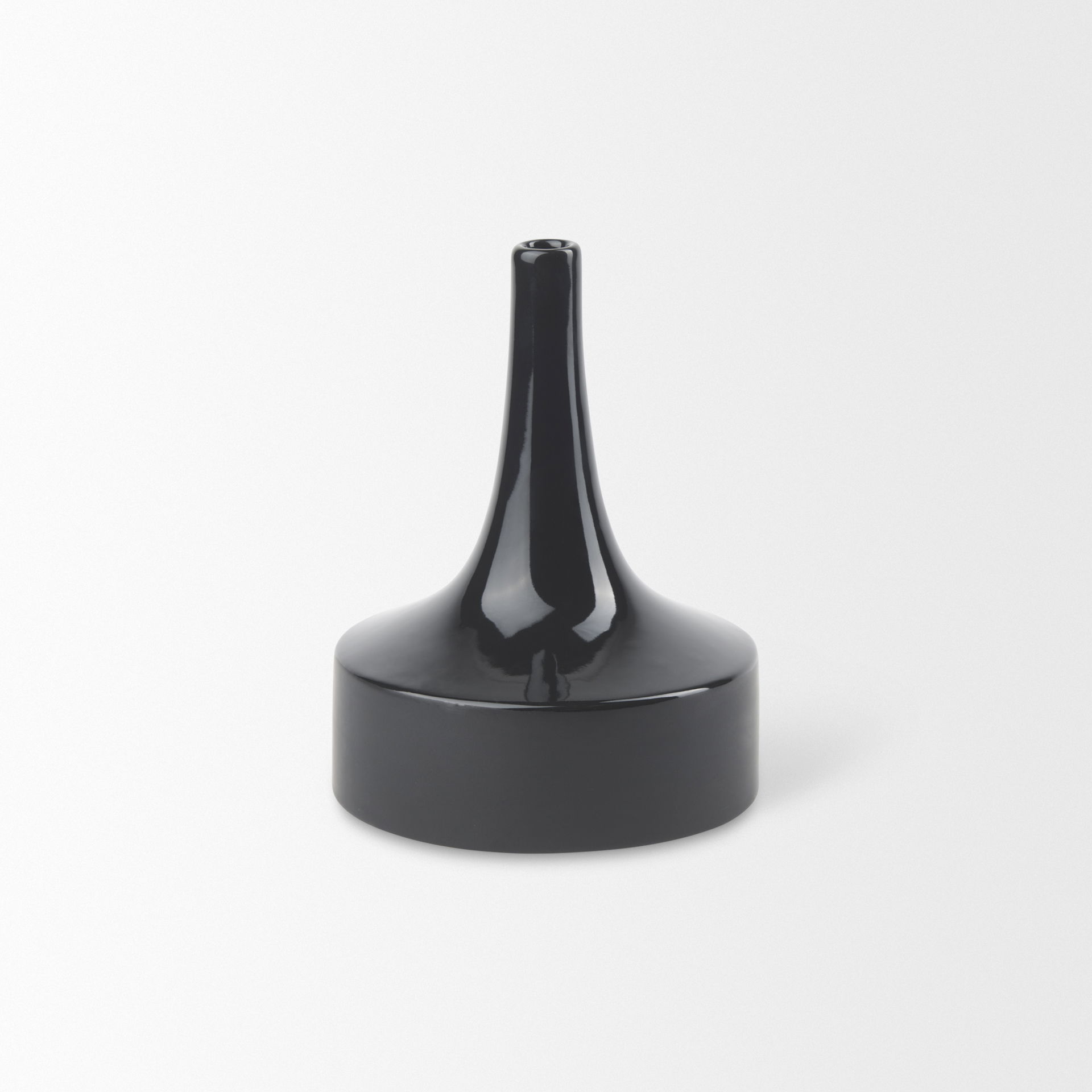 Burton 8.3H Small Glossy and Matte Black Ceramic Jug Vase, Decorative Jar by Mercana, 6.1" length x 6.1" width x 8.27" height View 3