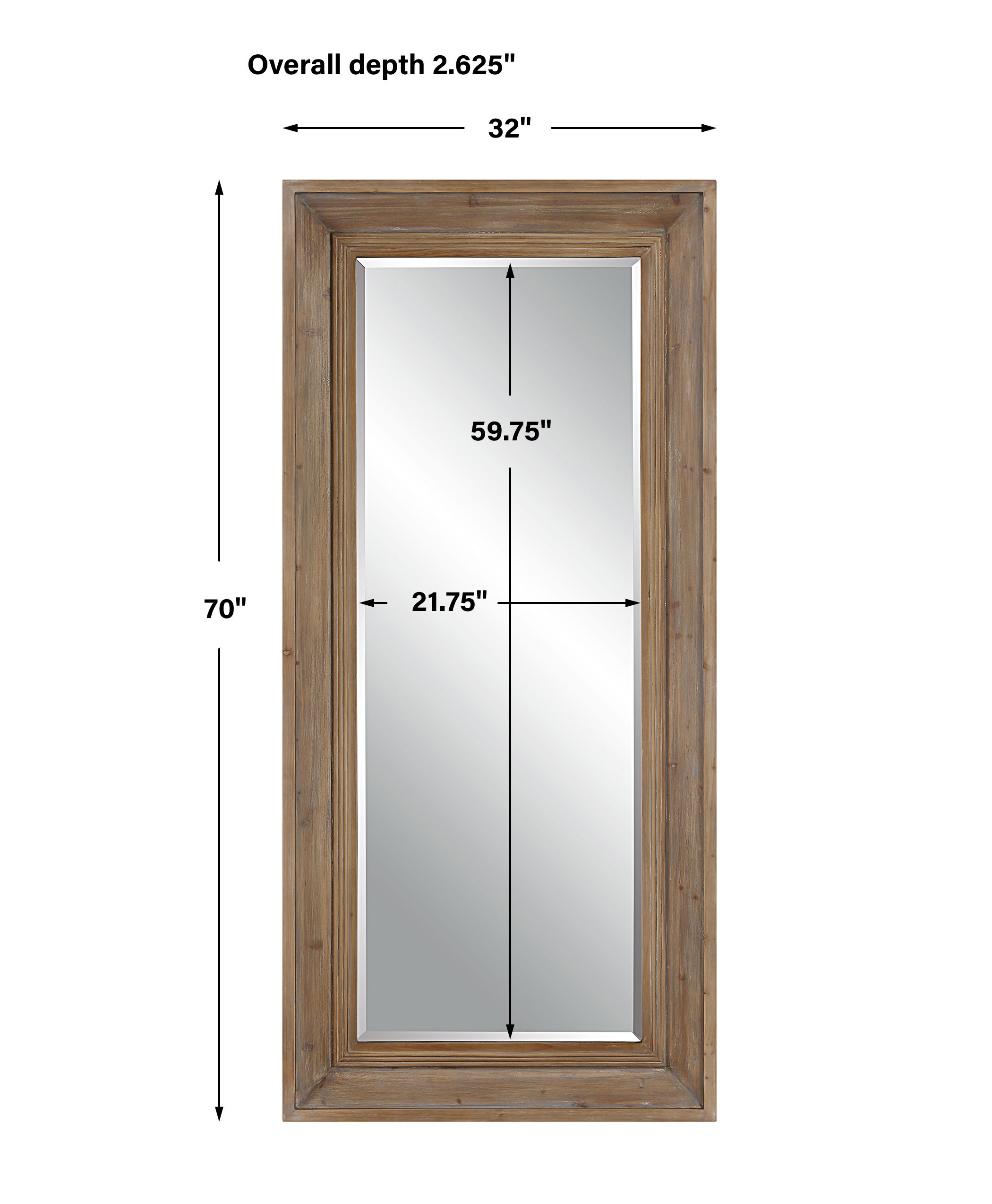 Missoula Large Natural Wood Mirror large image 