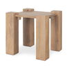 Beth Light Brown Wood Square Accent Table, Side & End Table by Mercana, 23" length x 23" width x 21.75" height thumbnail 1