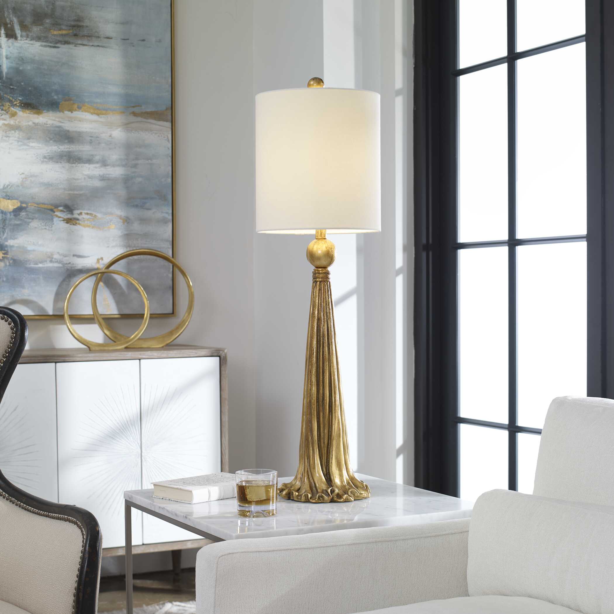 Paravani Metallic Gold Lamp large image 