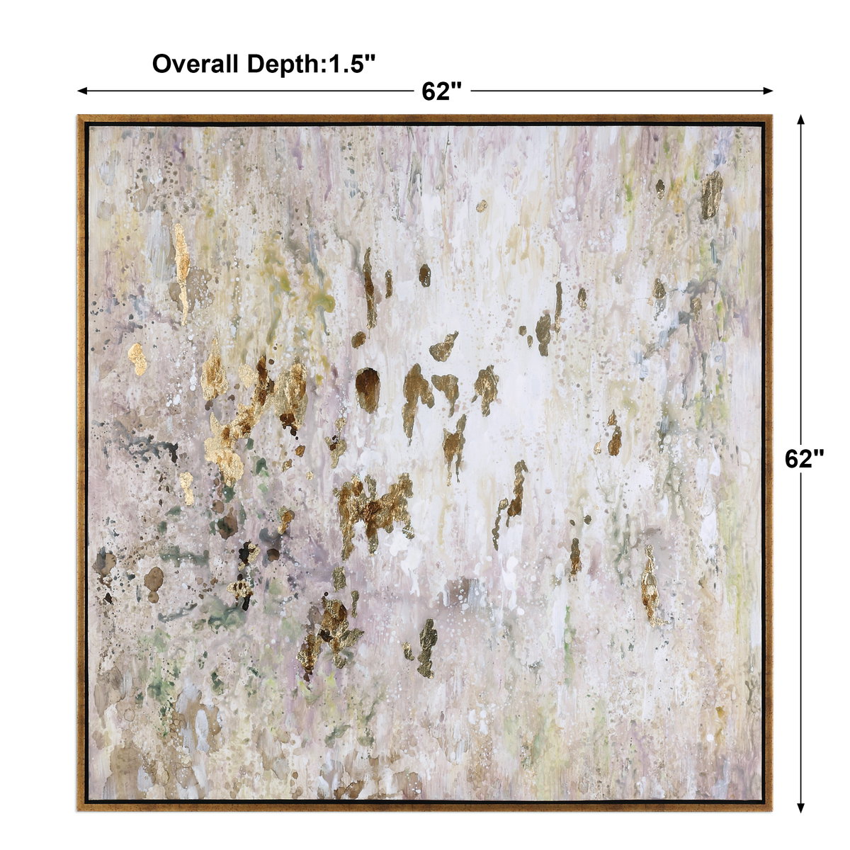 Golden Raindrops Modern Abstract Art, by Uttermost, 62" width x 62" height x 1.5" depth View 3