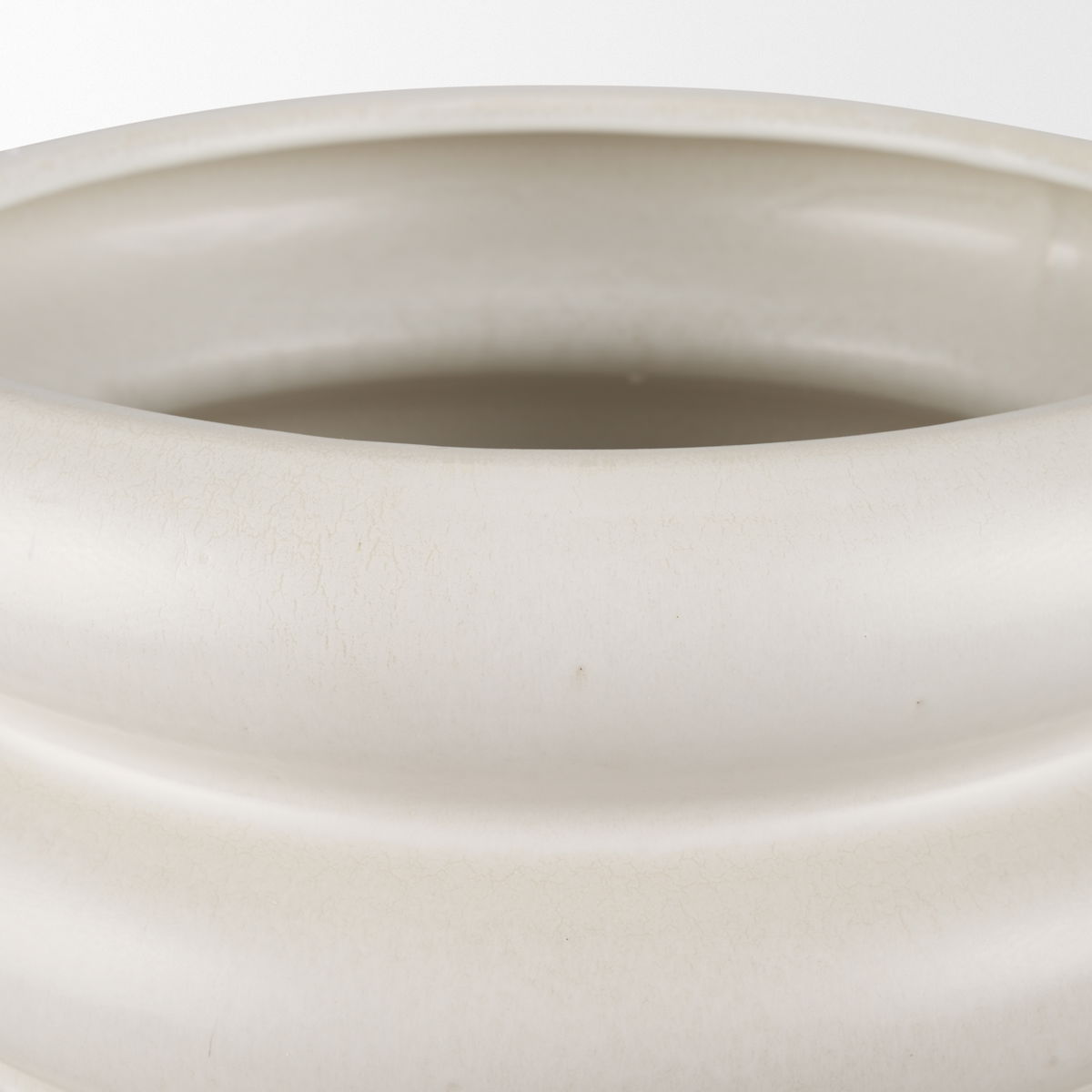 Twyla Tall Cream Glazed Floor Ceramic Vase, by Mercana, 16.5" length x 16.5" width x 14.25" height View 6