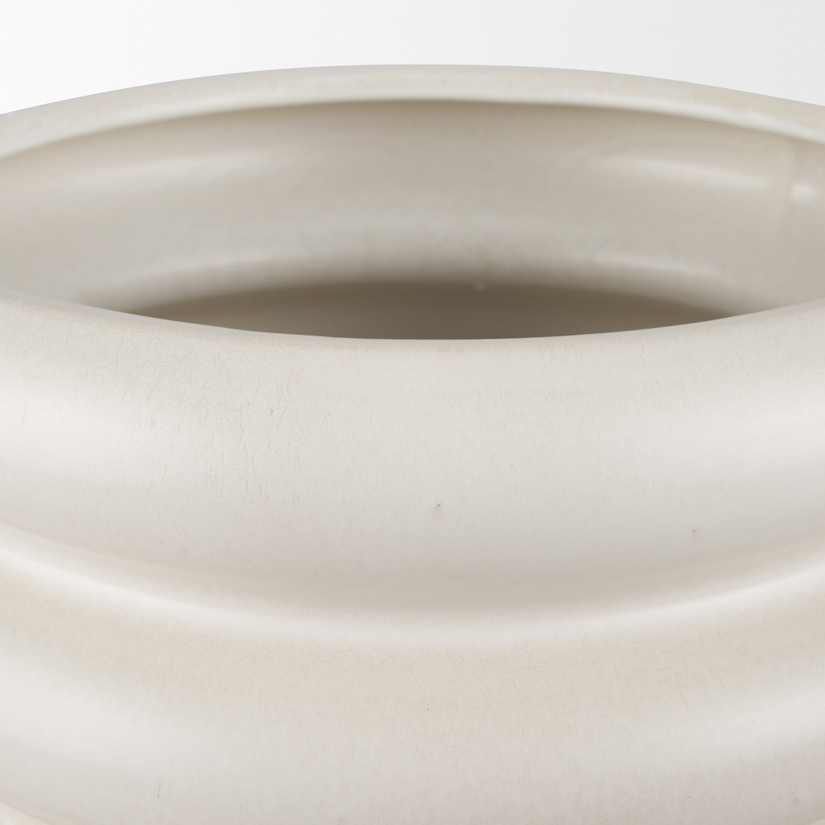 Twyla Tall Cream Glazed Floor Ceramic Vase, by Mercana, 16.5" length x 16.5" width x 14.25" height View 6
