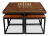 Low Game Table With Four Stools, by Sarreid, 3' length x 3' width x 1'10" height thumbnail 7