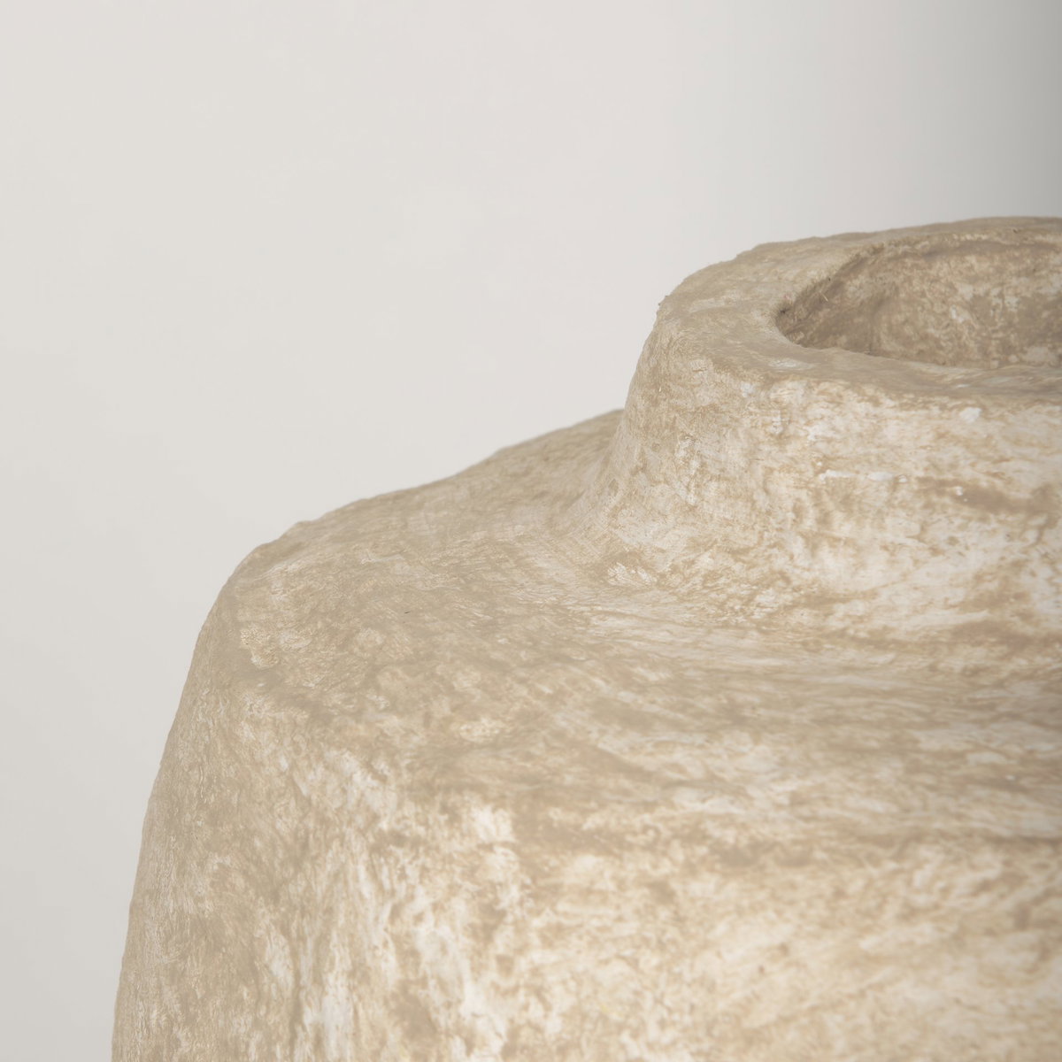 Rama Small Beige Paper Mache Floor Vase, by Mercana, 14" length x 14" width x 29" height View 7