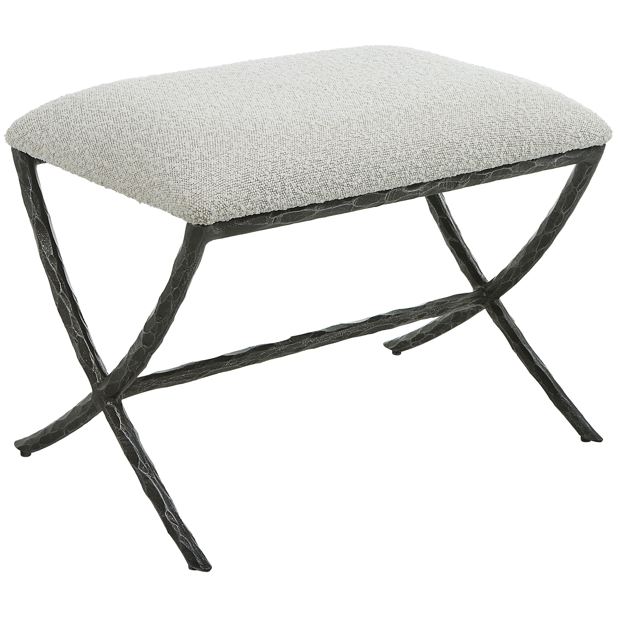 Brisby Gray Fabric Small Bench large image 