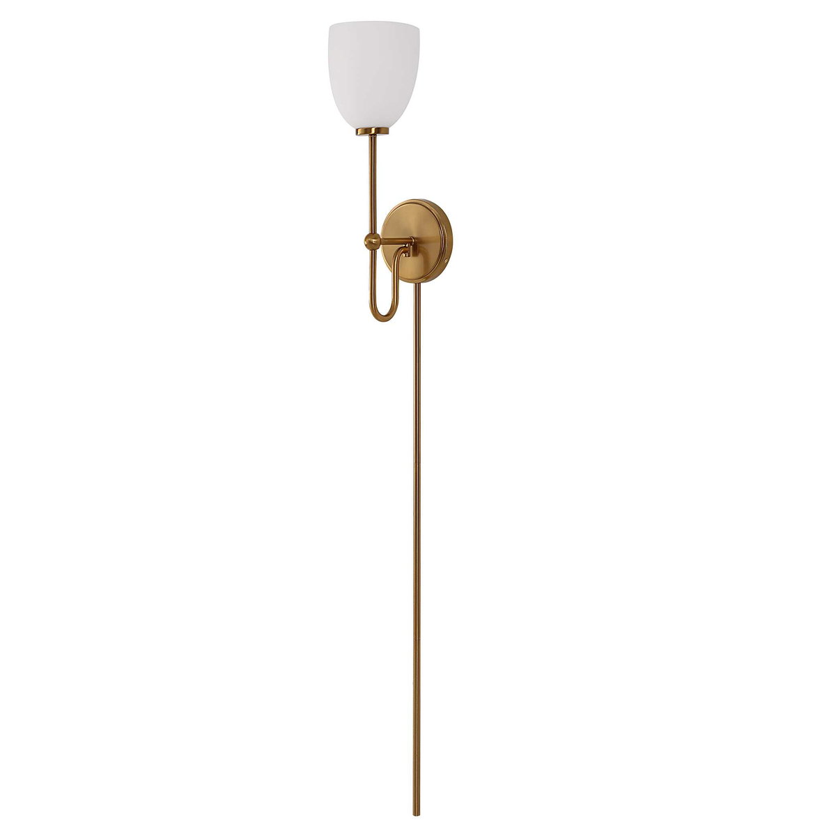 Trophy 1 Light Brass Sconce, by Uttermost, 5.75" width x 18.25" height x 5.75" diameter x 8" depth View 7