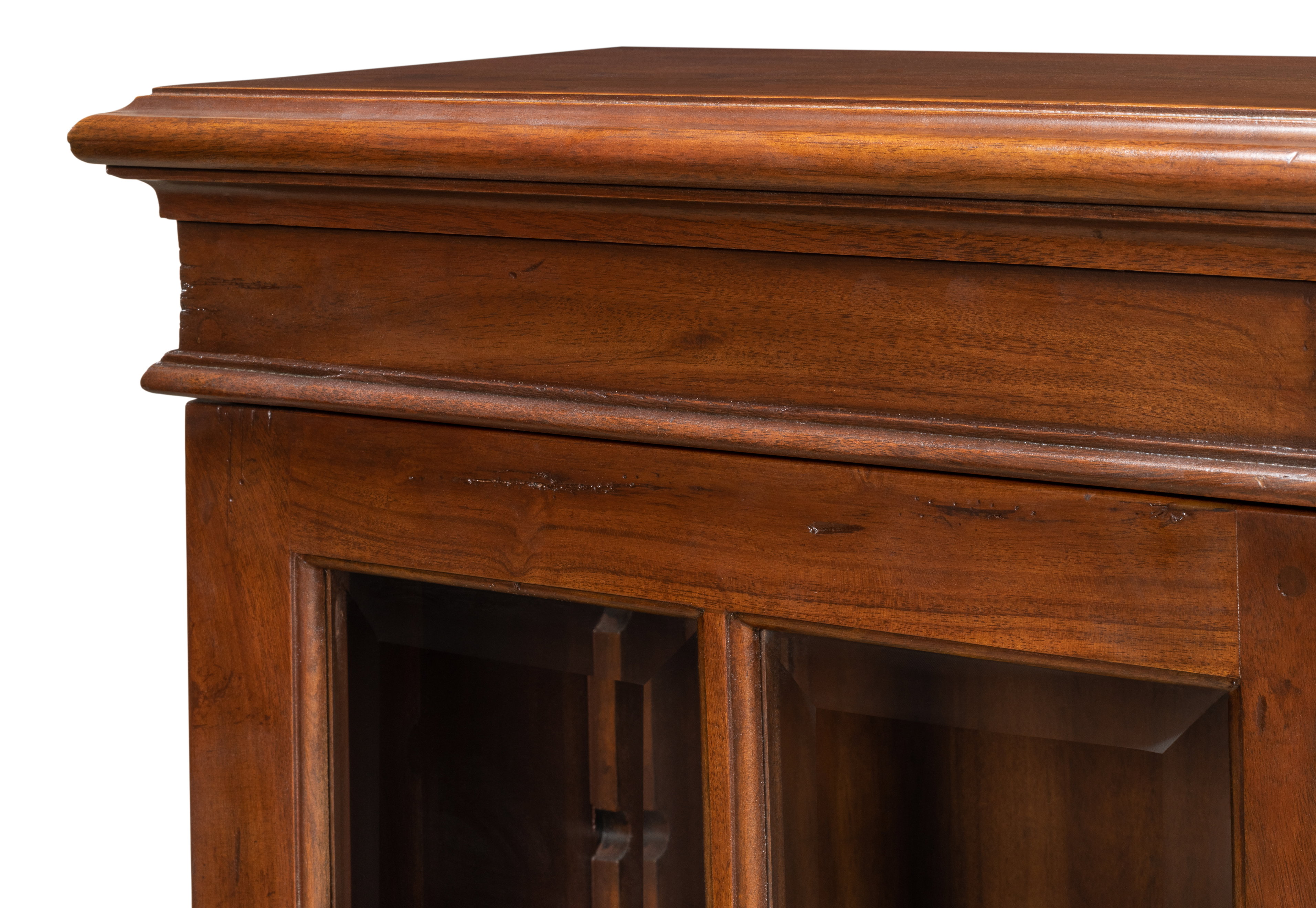 Carmel-By-The-Sea Bookcase, Walnut, Shelving & Bookcase by Sarreid, 67" length x 13" width x 43" height View 5