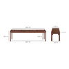 Rohe Bench Walnut Brown, Benche by Moe's Home, 60" width x 18.11" height x 17.5" depth thumbnail 8