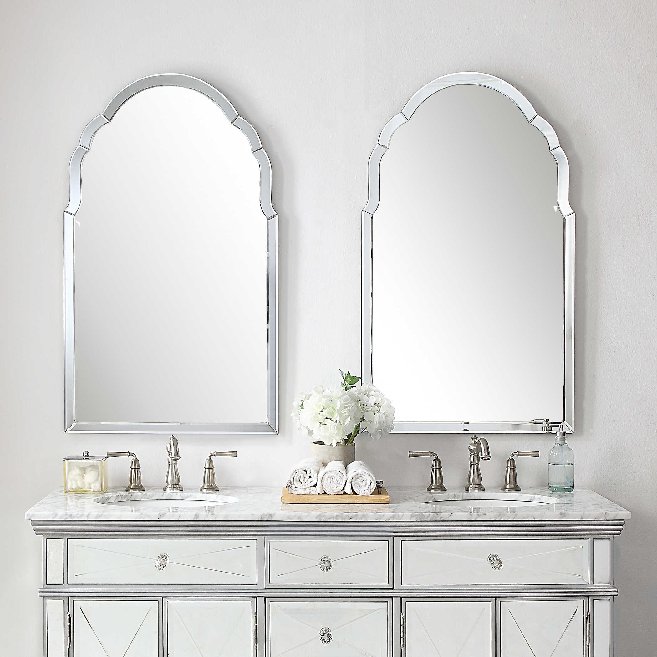 Brayden Frameless Arched Mirror, by Uttermost, 24" width x 40" height x 0.75" depth View 8