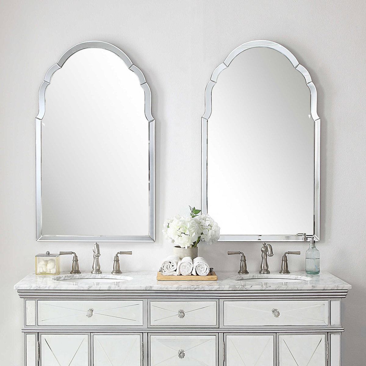 Brayden Frameless Arched Mirror, by Uttermost, 24" width x 40" height x 0.75" depth View 8